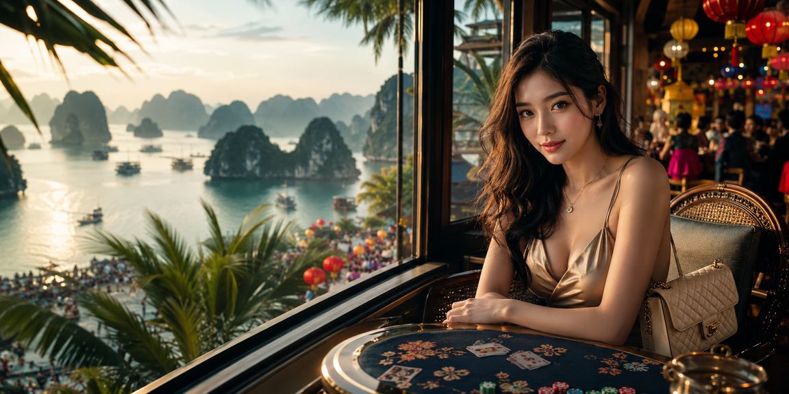 Người chơi bài tại Hạ Long Bay thư giãn bên cà phê, gợi hình ảnh trải nghiệm card game nhẹ nhàng trên vtc7
