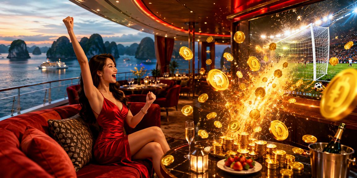 Cảnh đẹp Hạ Long Bay kết hợp hình ảnh trải nghiệm casino và cá cược trực tuyến tại Việt Nam